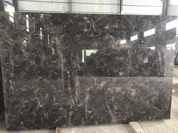 Solid Marble Stone Countertops Slab Brown Color Polished Finish Surface