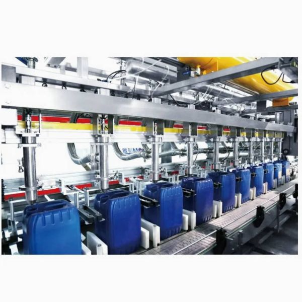 10-30L Fully Automatic Three Rows Push Filling Machine For Chemical Industry