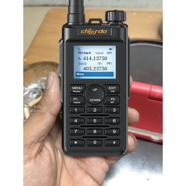 DMR Radio Walkie Talkie with Dual Band VHF UHF AES 256 Encryption and Full Keypad