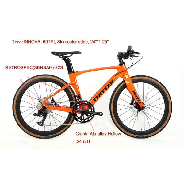24 Inch Carbon Fiber Road Bike With Hydraulic Disc For 8 12 Years kids