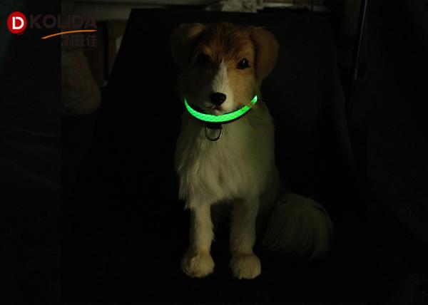 Pet Nylon Luminous Fluorescent LED Dog Collar Leashed in Dark Size S / M / L
