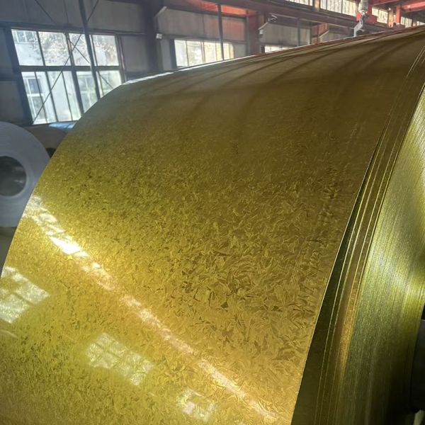 Transparent Yellow 740*0.5 Color-Coated Steel Strip Corrosion and Rust Resistance. It features dual protection of base plate and organic coating, offering excellent water vapor resistance, oxidation r