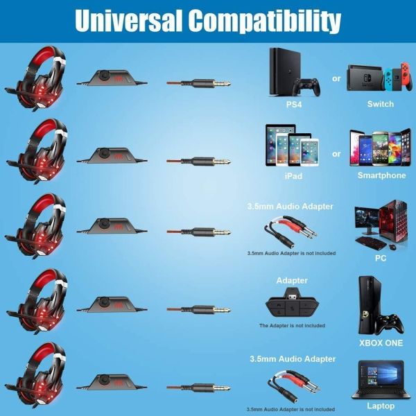 117dB 50mm Hunterspider V9 Stereo Gaming Headset With Mic