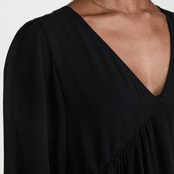                  Ladies Gauze V Neck Dress for Women Puff Sleeve Clothing Manufacturers Rayon Elegant Custom Logo Mini Dress             