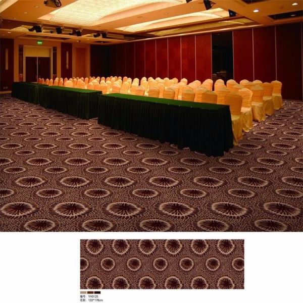 Elegant red printed wall to wall nylon carpet for commercial