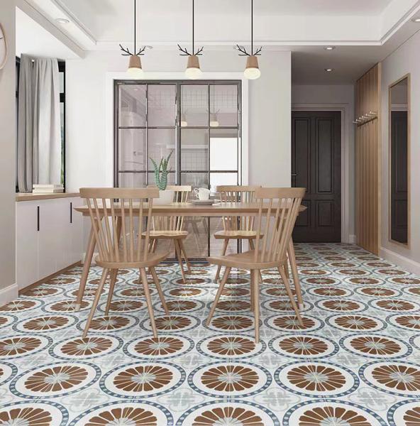 Brown Blue 20x20cm Ceramic Rustic Tile for Kitchen Floor