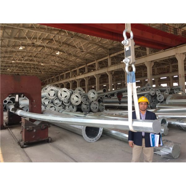 12m 450 Dan Bangladesh Polygonal Electrical Power Pole Hot Dip Galvanized Steel