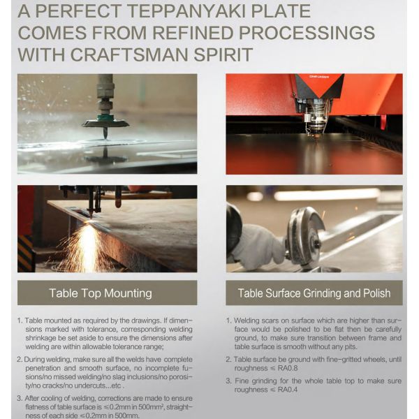 3 in 1 Multifunctional Commercial Teppanyaki Grill Table for Food Plaza and Outdoor Dining