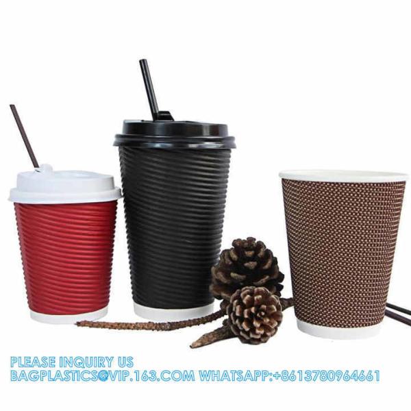 Christmas Disposable Coffee Cups 12 Oz Insulated Ripple Wall Cup With Lid, Xmas Disposable Coffee Espresso Cups
