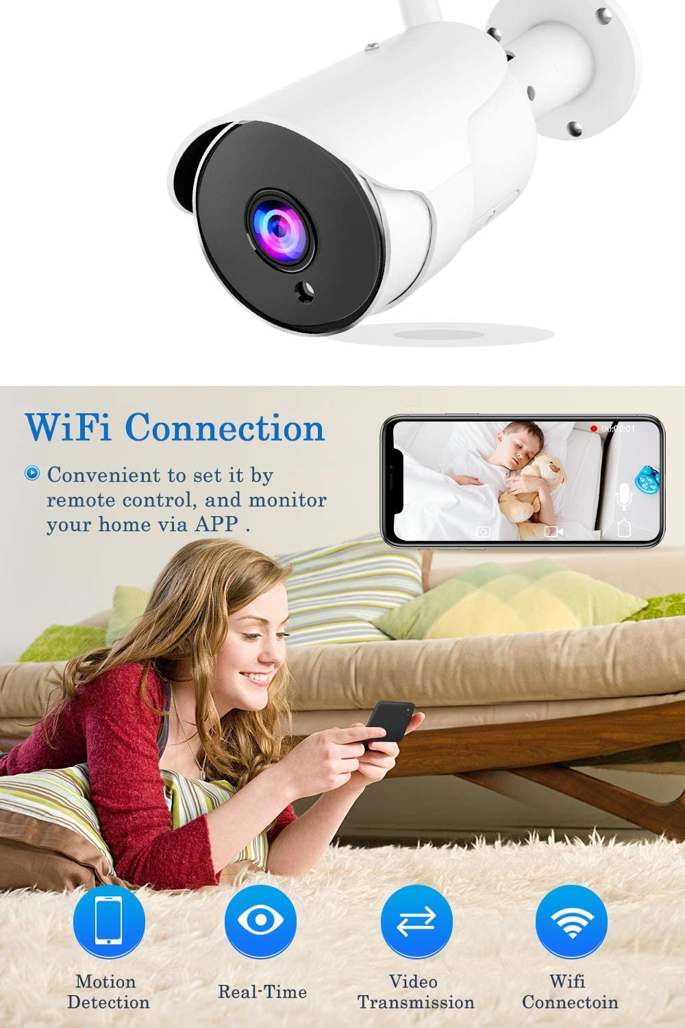 поддержки Alexa & IFTTT камеры IP WiFi умной камеры слежения 1080P HD беспроводные