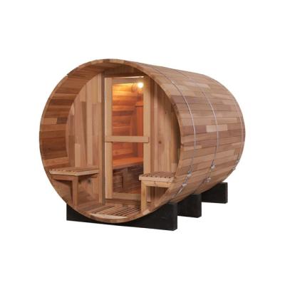 Family Healthcare 4 Person Barrel Sauna Wood Cedar Outdoor Sauna Room