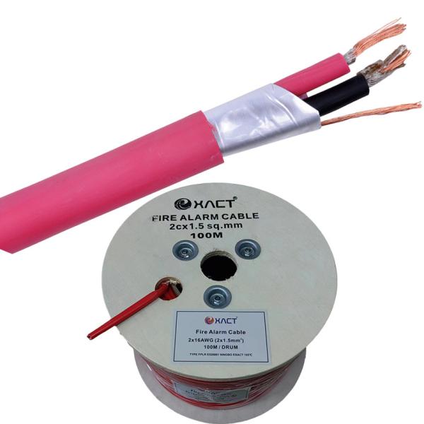 1424 ExactCables Cabos de circuito de alarme de incêndio de potência limitada de 2x1,0 mm para fios de cobre nu