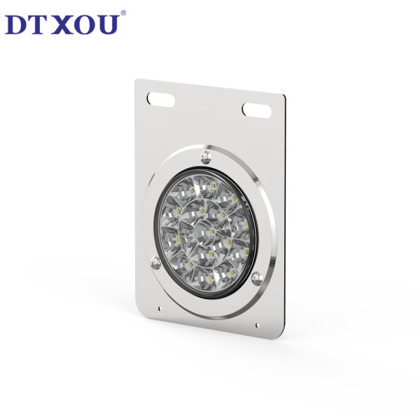 Stainless steel waterproof 4-inch circular LED bracket, semi trailer truck tail light, turn brake light