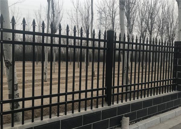 Interpon Coated Bronze Wire Full Weld Garrison Steel Picket Fence Industrial Security Fencing