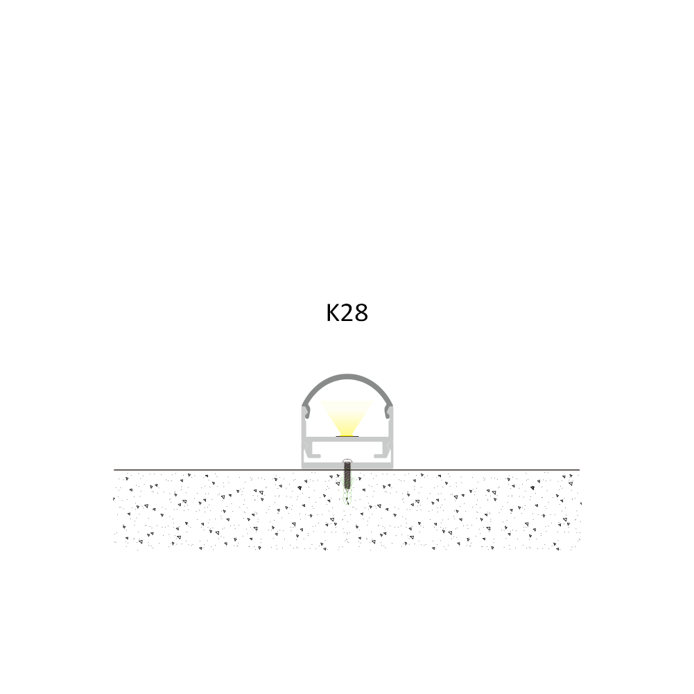 6065 Aluminum Extrusion LED Profile K28 with Fast Heat Dissipation and Sandblasting Oxidation for Strip Lighting