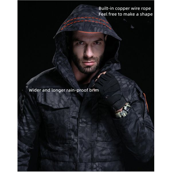 Strong Checkered Men Windbreaker Jacket Cotton Polyester Fabric Rainproof