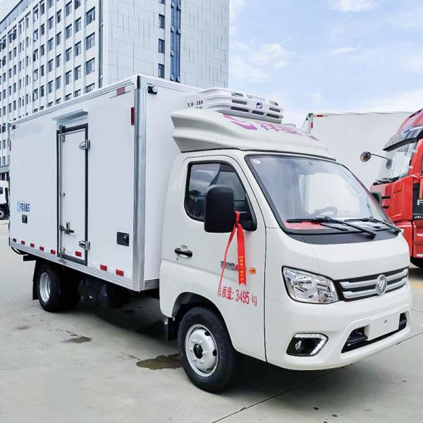 1-10T Capacity Foton Mini Refrigerated Truck Freezer Small Refrigerated Box Truck Gasoline 2 Tons Manual Transmission