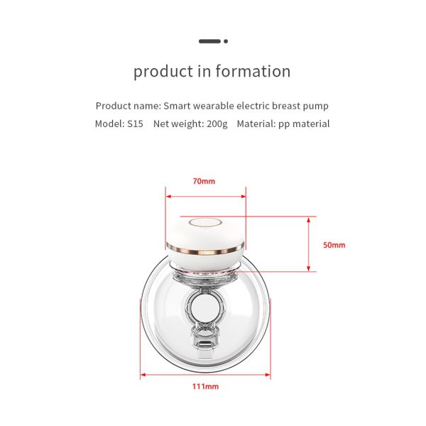200g White Wearable Hands Free Breast Pump Double Breast Milk Electric Feeding Pump
