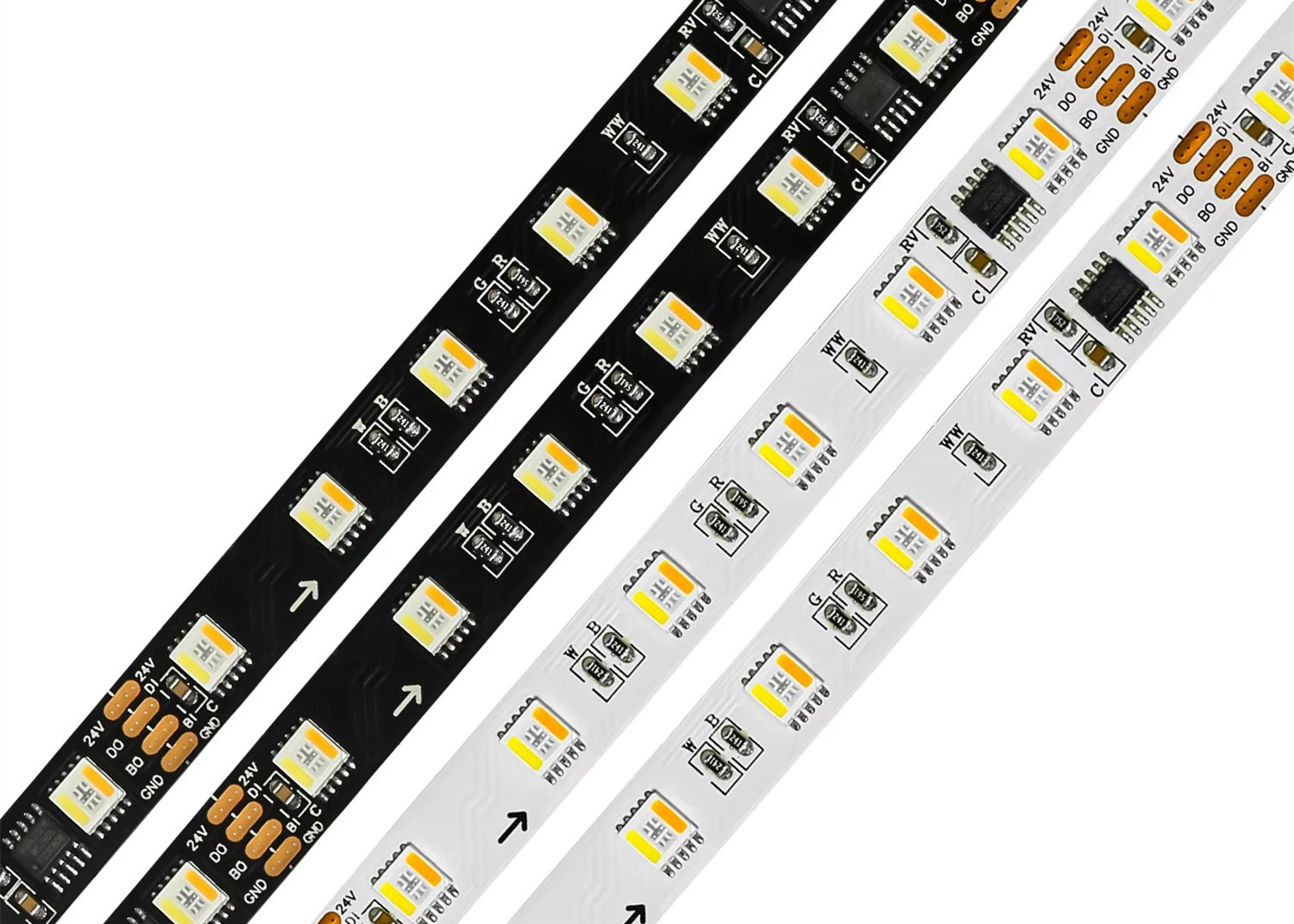 WS2805 Пункт перерыва Резюме RGBCW Пятицветная лента RGB + двухцветный фантастический цвет Пункт перерыва Резюме 12V24V