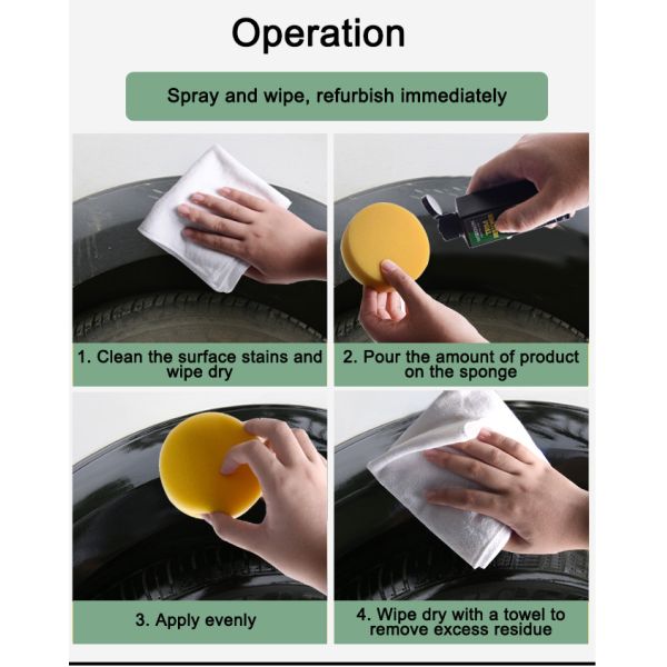 Antiaging Aerosol Car Wax Spray Polish Black Plastic Trim Restorer 100ml