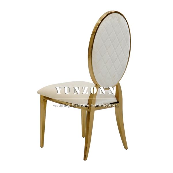 Modern Stackable Wedding Event Chair Gold Stainless Steel Hotel Banquet Chair