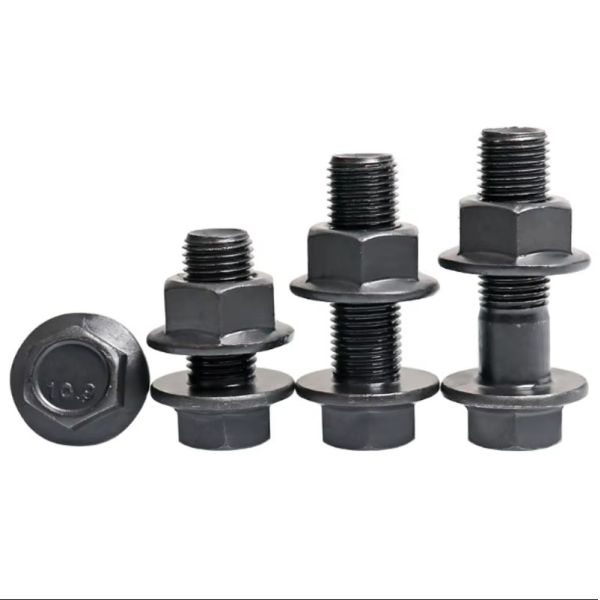 M8 M10 M12 Metal Steel Black Oxide Hex Head Serrated Flange Bolt B7 B7M DIN6921