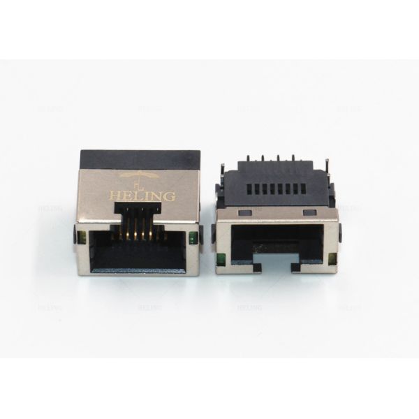 Brass Shielded SMT Low Profile RJ45 Tab Down 8P8C