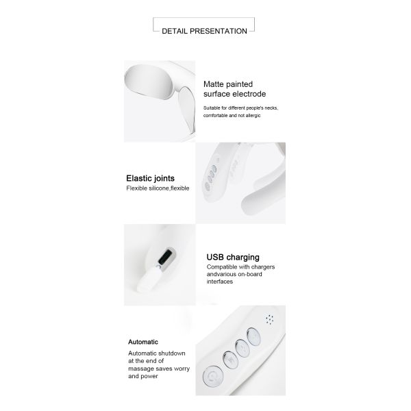 Cordless Rechargeable Pulse Neck Massager Electric Wireless Neck Massager With Heat