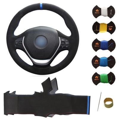 Custom Black Suede Steering Wheel Cover for BMW 3 Series F30 F34 Gran 2 Series F22 Coupe F23 4 Series F32 F36 F20