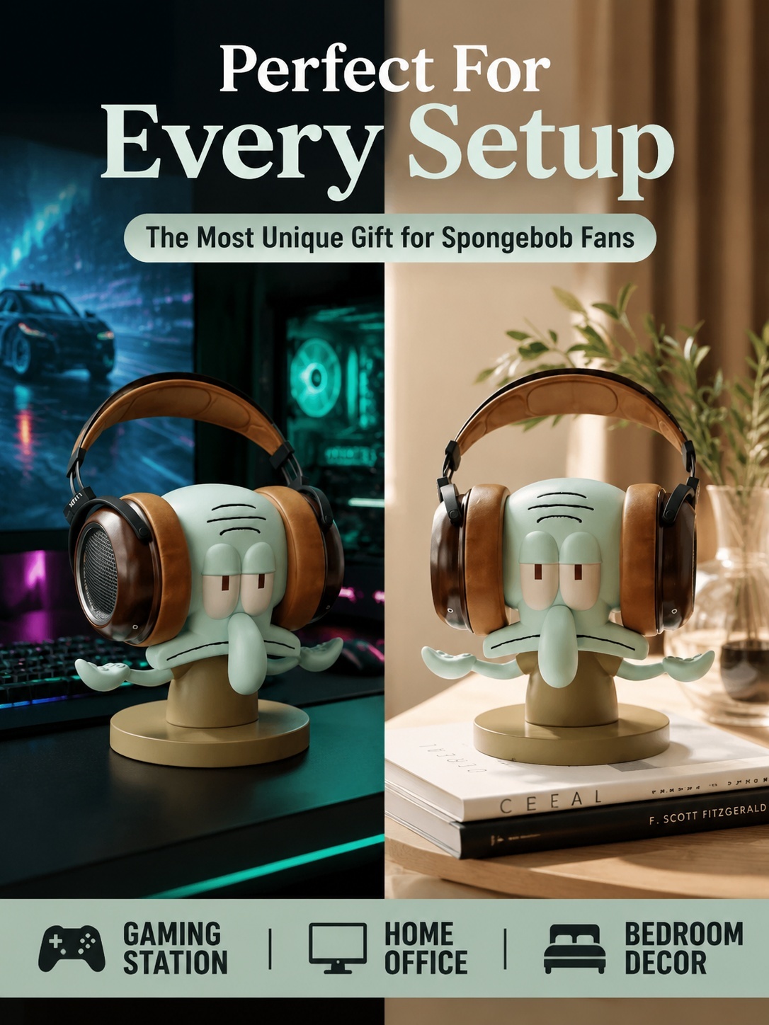 Anti Tip Order 3d Prints Stable Base Custom Tunable  Gaming Headphone Stand For Gaming
