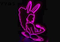 Les enseignes au néon de silicagel de Bunny Girl 12VDC 200cm ont illuminé