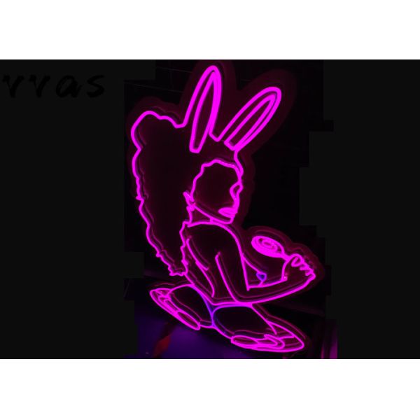 Bunny Girl 12VDC 200cm Silica Gel Neon Signs Illuminated