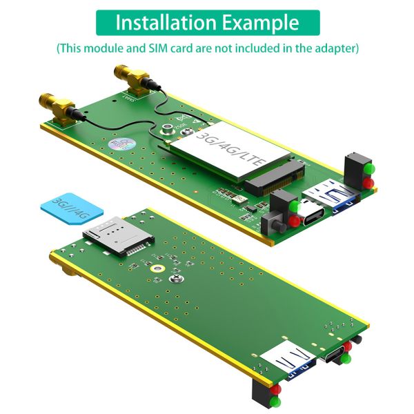 Новая версия NGFF(M.2) клавиатура B на USB 3.0 Адаптер с картой Слот и дополнительное питание для 3G / 4G / 5G Модуль