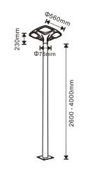 50W Led Solar Garden Light / Plaza Light / Parking Lot Lighting 160lumen/W Outdoor All In One Solar Street Light