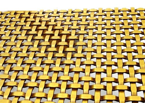 Antique Plated Woven Architectural Metal Mesh Fabric For Elevator Interior