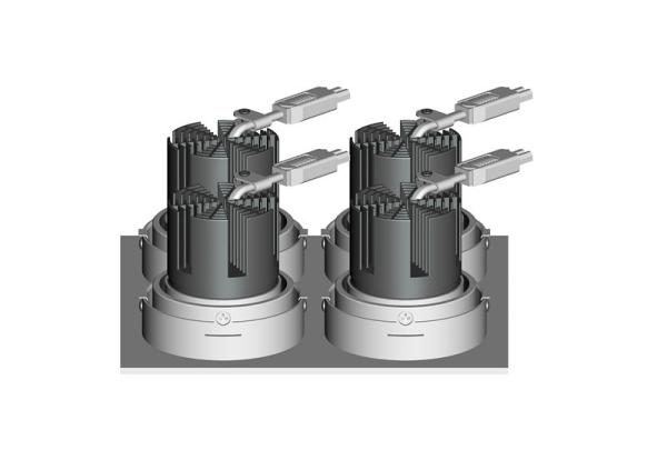 4*7W 2700K Warm White Squre Shape Four Heads Led Ceiling Lamp Led Cob Downlight