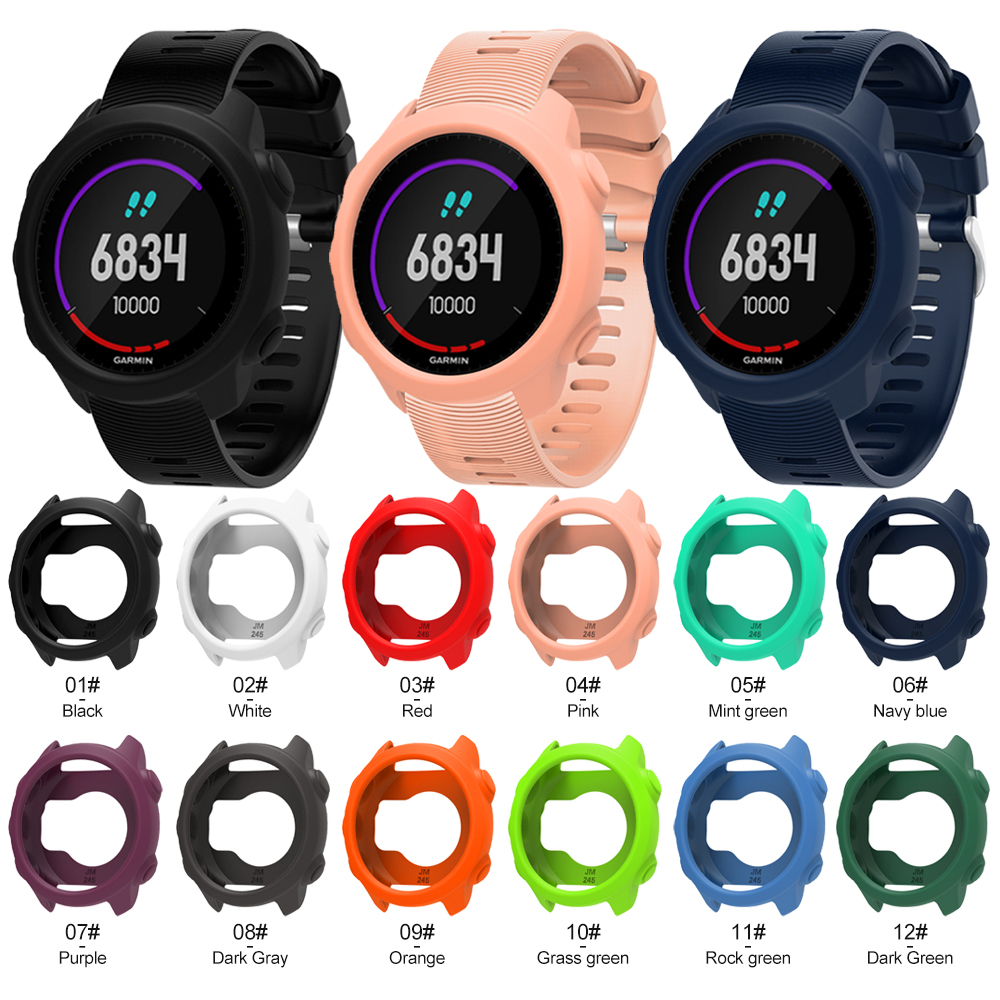 Eraysun TPU Protective Watch Case for Garmin Forerunner 245 245M Smart Watch Protection Case Cover Shell Replacement