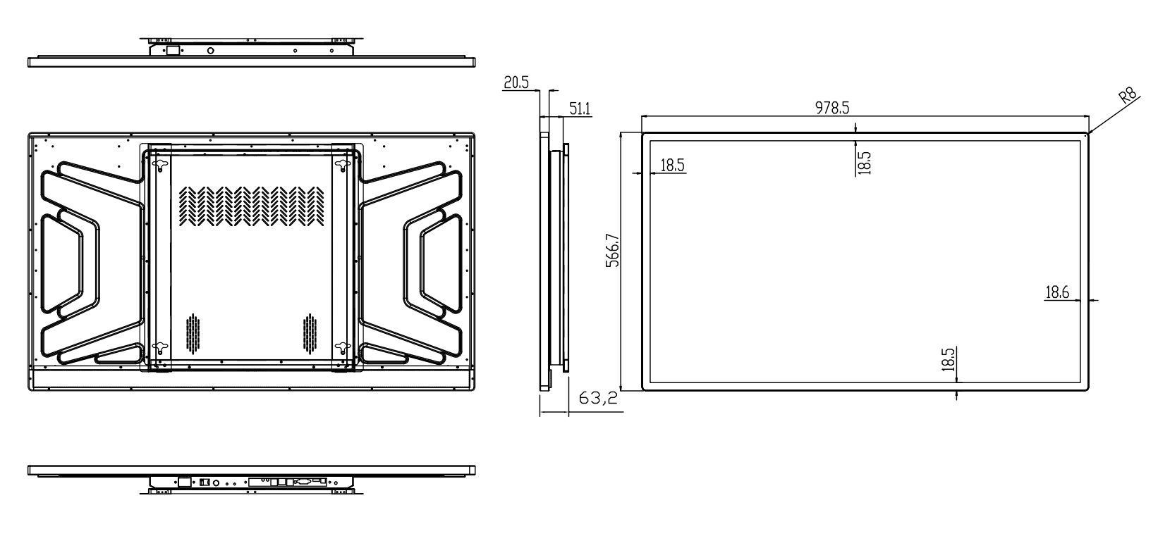 43 дюймовые настенные цифровые вывески сенсорный экран цифровые вывески индивидуальный цвет