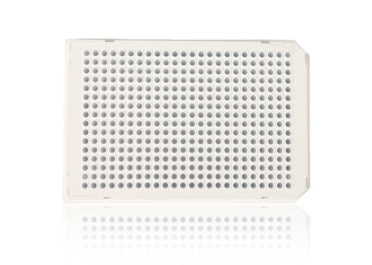 384 отверстия белое Microplate круга плиты 40ul PCR хороших с 2 углами