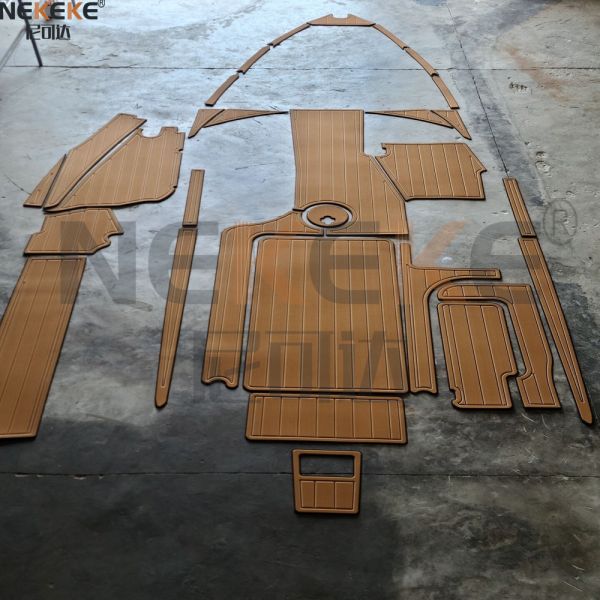 6mm Thickness UV Resistant Self-Adhesive Marine EVA Flooring Faux Teak Boat Deck Mat for 2012-2016 Malibu 22 MXZ