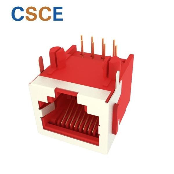Ethernet RJ45 Single Port Half Shielded Through Hole Connector ISO9001 Approved