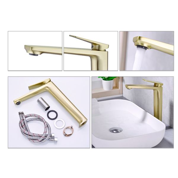 Неэтилированное горячего и холодного дотошного чувства современного крана таза мытья золота безопасное