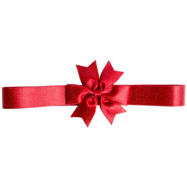 Gold Edged Satin Ribbon Bow With Elastic Double Face Style for Gift Wrapping Supplies