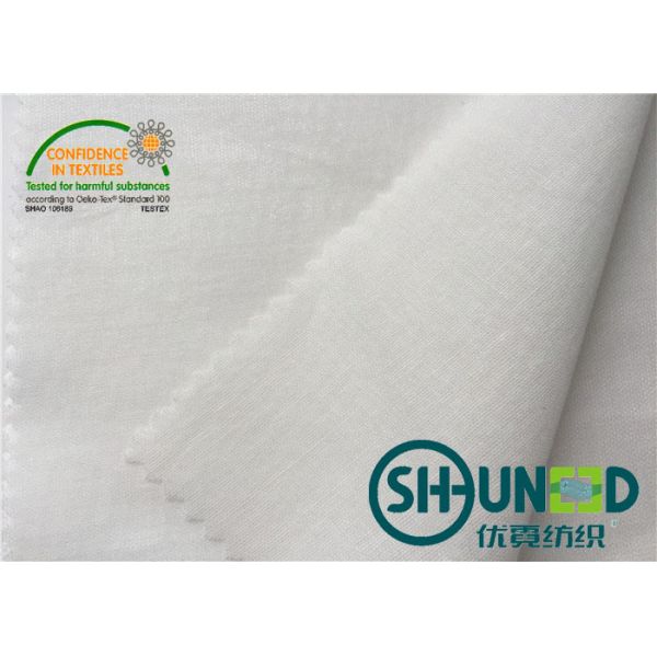 100% Cotton 65 gsm Flat Coating Cotton Fusible Interlining Woven Fusible Interfacing for Shirt Collars and Cuffs