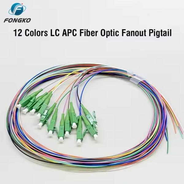 fiber pigtail 12 core 0.9mm G652D PVC fiber pigtail LC FC SC ST UPC APC fiber pigtail
