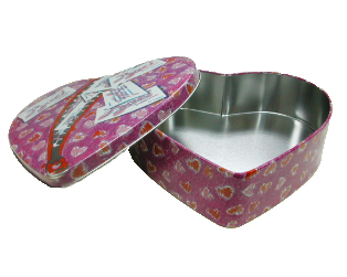 Food Safe Tinplate Heart Shaped Gift Box