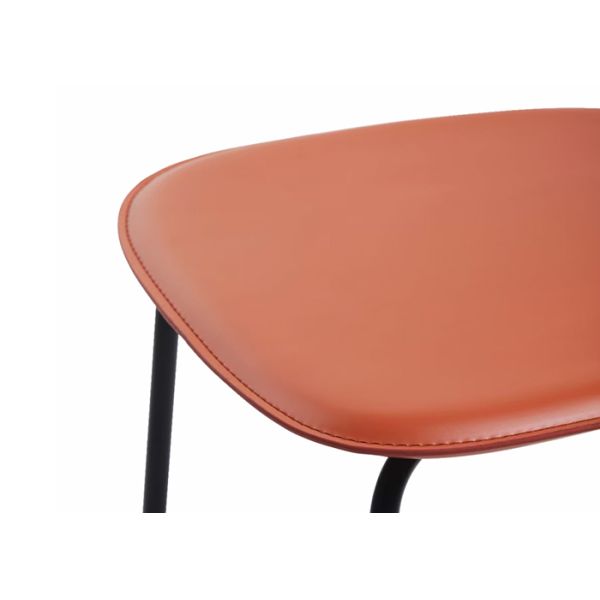 Gold Plating Leg PU Dining Chairs saddle Dining Table Set Upholstered Chairs