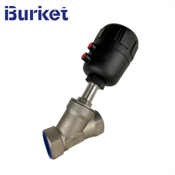 XYAT Series Double Acting Stainless Steel body Air Water Steam Pneumatic Angle Seat Valve with plastic cylinder