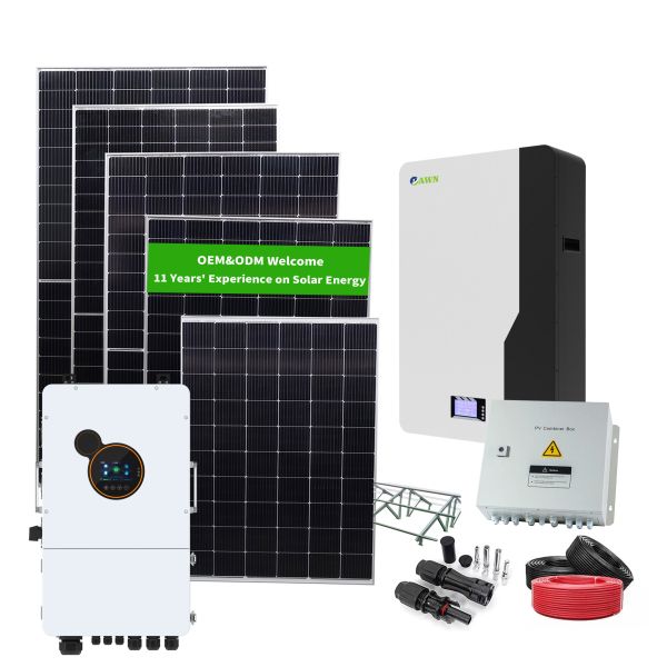 Hybrid Solar Kit for Home 3KW Rooftop Solar Power for Homes Diy Kits Ground Solar Power Kit for Home Off Grid