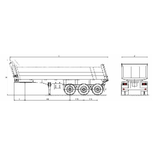 Direct Special Transport Steel 50 Ton 3 Axle Dump Semi Trailer with 12r22.5 Tires